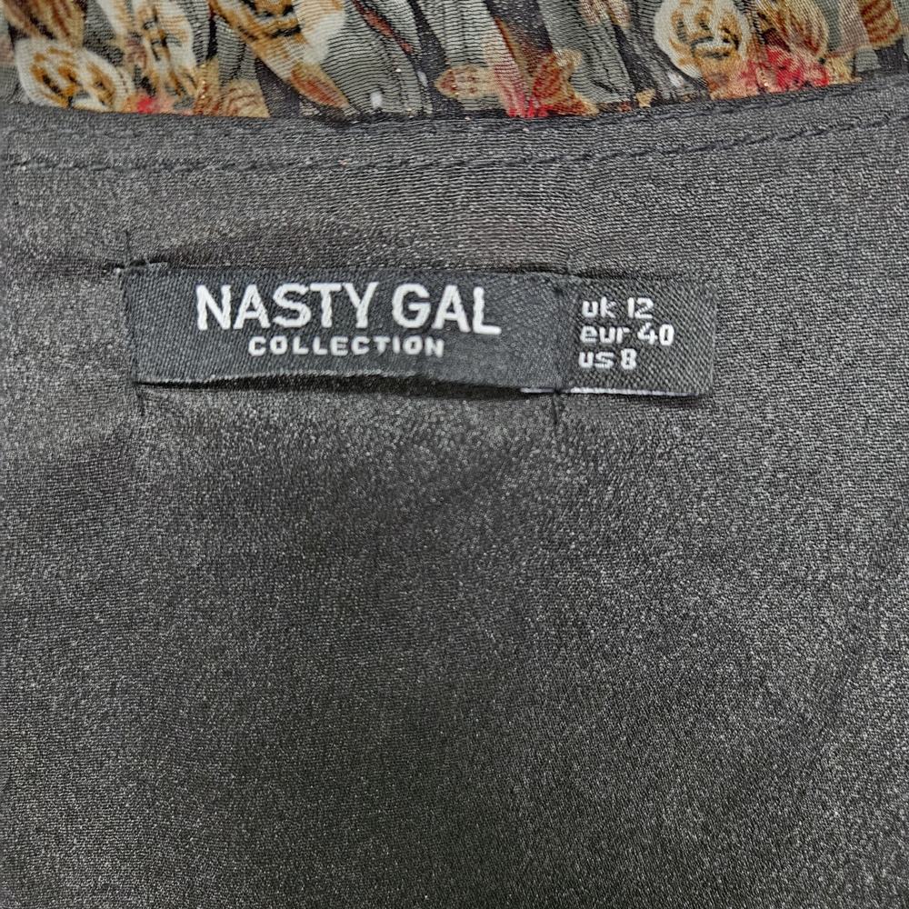Nasty Gal Black and Pink Floral Long Sleeve Dress - Picture 7 of 11